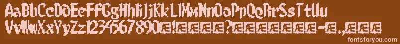 8bitlim Font – Pink Fonts on Brown Background