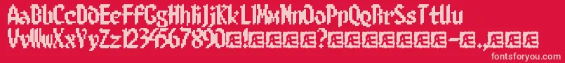 8bitlim Font – Pink Fonts on Red Background