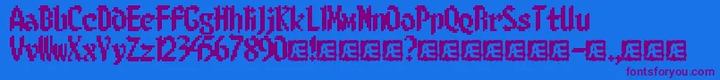 8bitlim Font – Purple Fonts on Blue Background