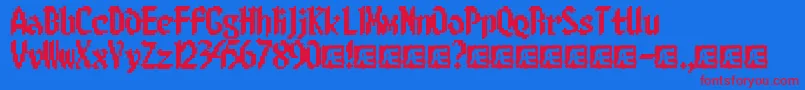 8bitlim Font – Red Fonts on Blue Background