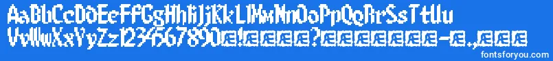 8bitlim Font – White Fonts on Blue Background