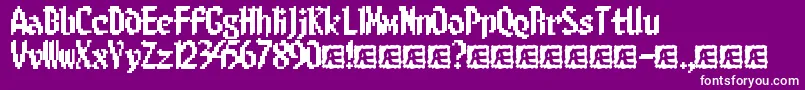 8bitlim-Schriftart – Weiße Schriften auf violettem Hintergrund