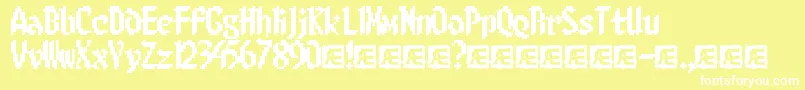 8bitlim Font – White Fonts on Yellow Background