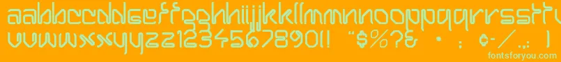 Bobbipin Font – Green Fonts on Orange Background