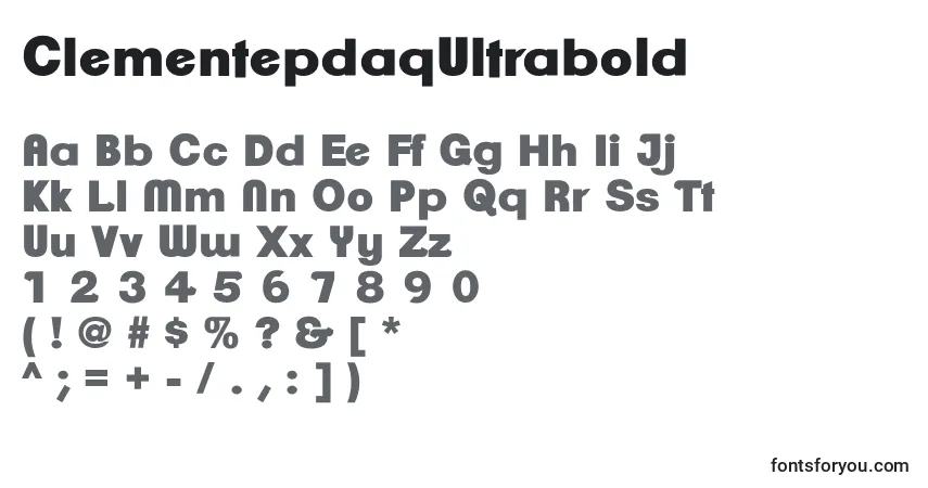 Шрифт ClementepdaqUltrabold – алфавит, цифры, специальные символы