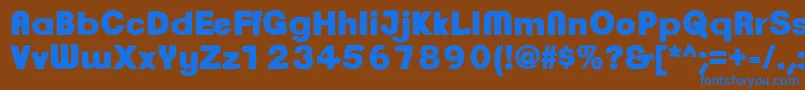 フォントClementepdaqUltrabold – 茶色の背景に青い文字