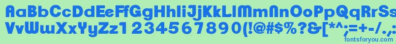 ClementepdaqUltrabold-Schriftart – Blaue Schriften auf grünem Hintergrund