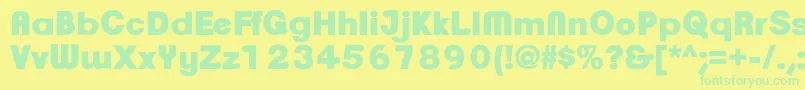 フォントClementepdaqUltrabold – 黄色い背景に緑の文字