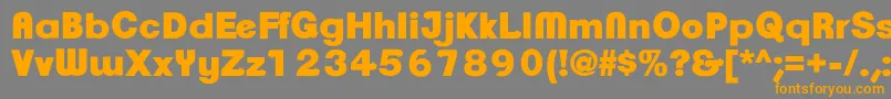 フォントClementepdaqUltrabold – オレンジの文字は灰色の背景にあります。