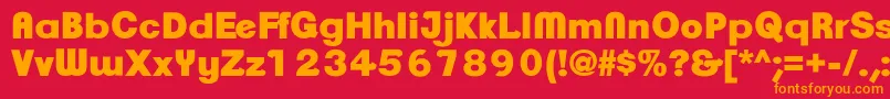 ClementepdaqUltrabold-Schriftart – Orangefarbene Schriften auf rotem Hintergrund