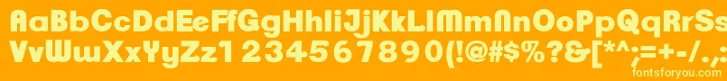 ClementepdaqUltrabold-Schriftart – Gelbe Schriften auf orangefarbenem Hintergrund