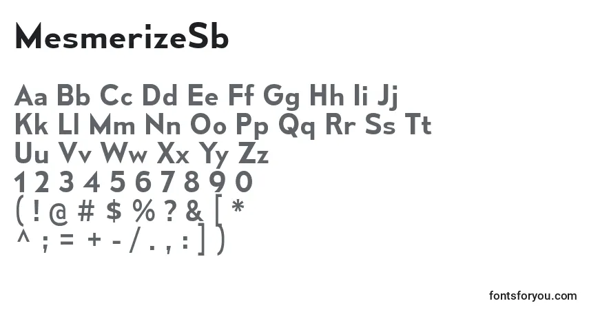 Шрифт MesmerizeSb – алфавит, цифры, специальные символы