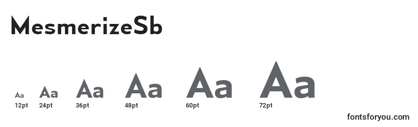Размеры шрифта MesmerizeSb