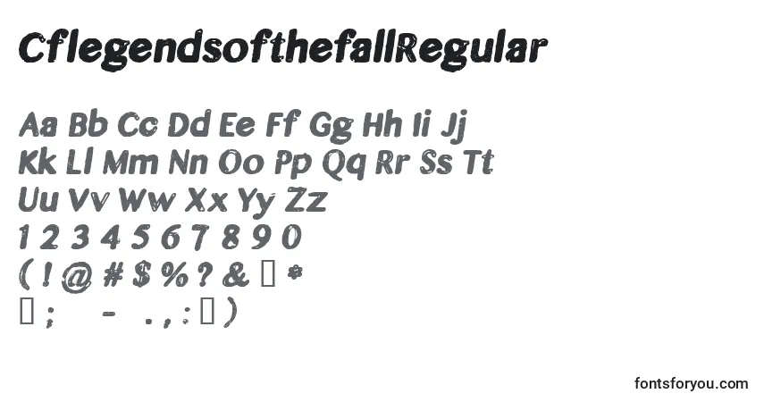 Шрифт CflegendsofthefallRegular – алфавит, цифры, специальные символы