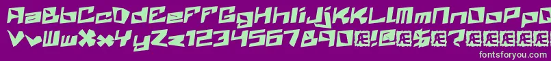 ZenithBrk Font – Green Fonts on Purple Background