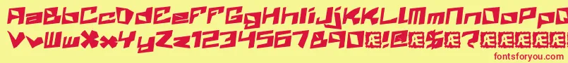 ZenithBrk Font – Red Fonts on Yellow Background