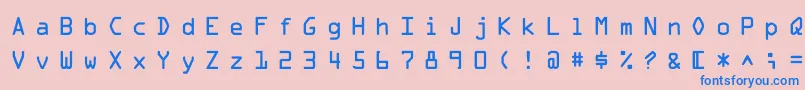 フォントMicroscanA – ピンクの背景に青い文字