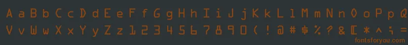 Fonte MicroscanA – fontes marrons em um fundo preto