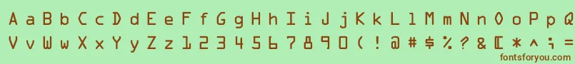 Шрифт MicroscanA – коричневые шрифты на зелёном фоне