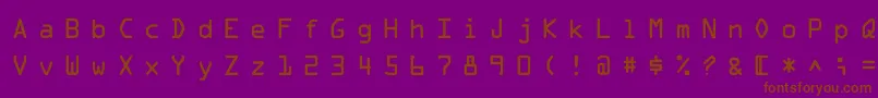フォントMicroscanA – 紫色の背景に茶色のフォント