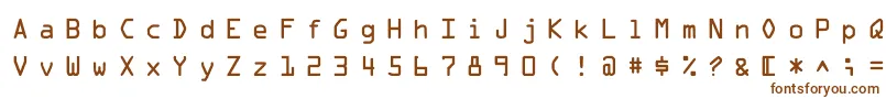 MicroscanA-fontti – ruskeat fontit valkoisella taustalla