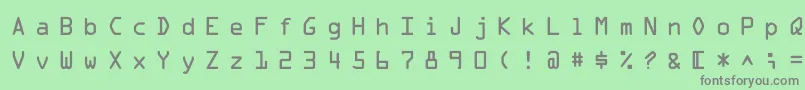 フォントMicroscanA – 緑の背景に灰色の文字