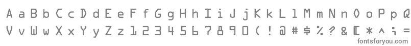 MicroscanA-fontti – harmaat kirjasimet valkoisella taustalla