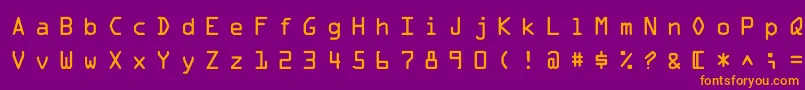 フォントMicroscanA – 紫色の背景にオレンジのフォント