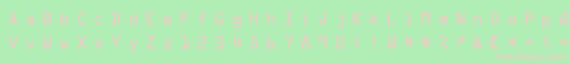 MicroscanA-fontti – vaaleanpunaiset fontit vihreällä taustalla