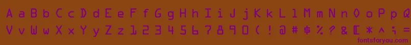 MicroscanA-fontti – violetit fontit ruskealla taustalla