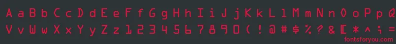 Шрифт MicroscanA – красные шрифты на чёрном фоне