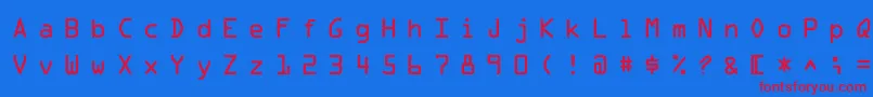MicroscanA Font – Red Fonts on Blue Background