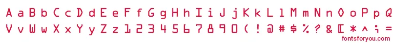 フォントMicroscanA – 白い背景に赤い文字