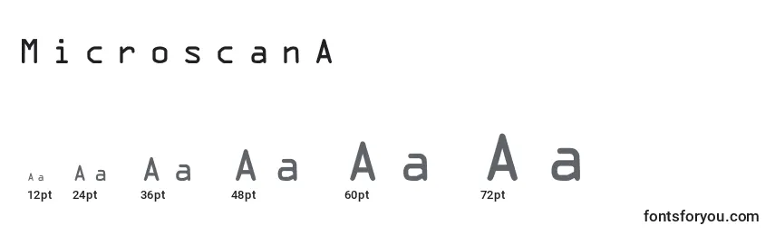Размеры шрифта MicroscanA