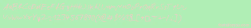 NicolasRoseScript Font – Pink Fonts on Green Background