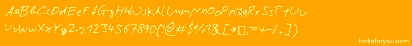 Шрифт NicolasRoseScript – жёлтые шрифты на оранжевом фоне
