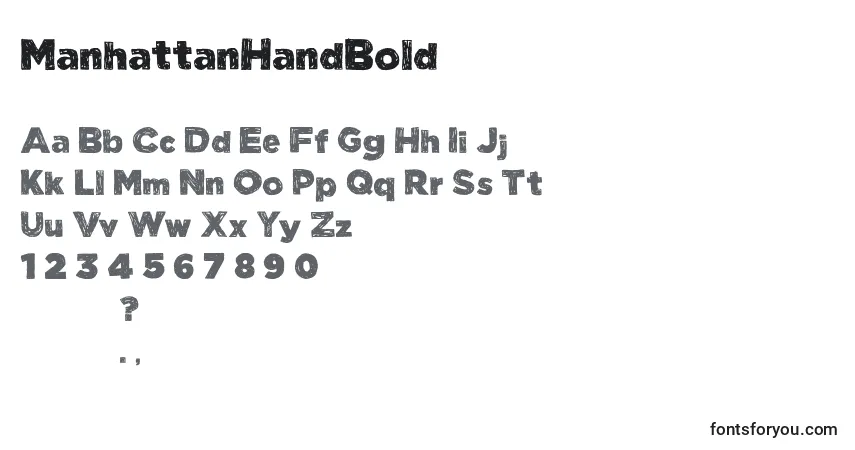 ManhattanHandBold-fontti – aakkoset, numerot, erikoismerkit