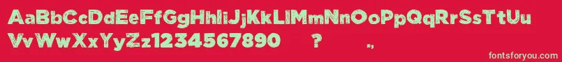 ManhattanHandBold Font – Green Fonts on Red Background