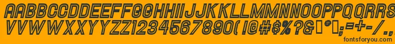 フォントHallandaleInlineItalicJl – 黒い文字のオレンジの背景