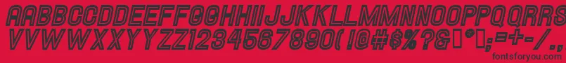 HallandaleInlineItalicJl Font – Black Fonts on Red Background