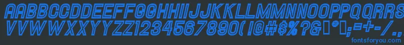 HallandaleInlineItalicJl Font – Blue Fonts on Black Background