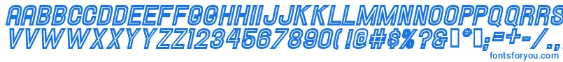 HallandaleInlineItalicJl Font – Blue Fonts on White Background