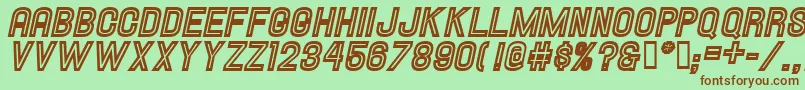 HallandaleInlineItalicJl Font – Brown Fonts on Green Background