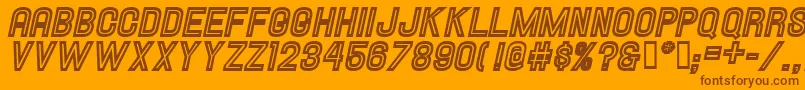 HallandaleInlineItalicJl Font – Brown Fonts on Orange Background