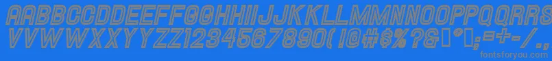 HallandaleInlineItalicJl Font – Gray Fonts on Blue Background