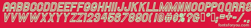 HallandaleInlineItalicJl Font – Green Fonts on Red Background