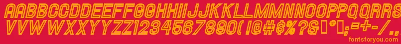 HallandaleInlineItalicJl Font – Orange Fonts on Red Background