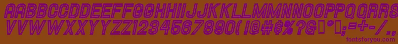 HallandaleInlineItalicJl Font – Purple Fonts on Brown Background