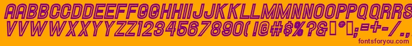 HallandaleInlineItalicJl Font – Purple Fonts on Orange Background