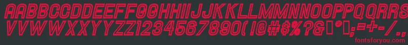 HallandaleInlineItalicJl Font – Red Fonts on Black Background